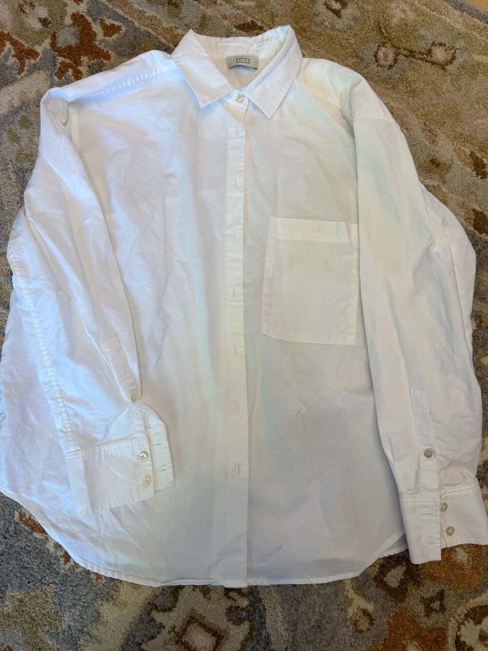 AYR The Deep End Oversized White Button Down Shirt